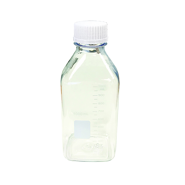 MEDIA / STORAGE BOTTLE, SQUARE, PET WITH PP CAP